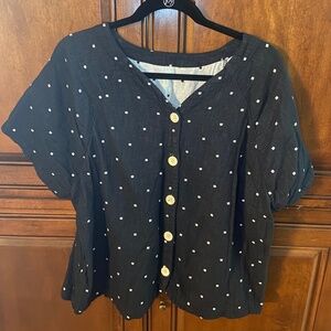 Madewell Lightspun Rentod Button-Back Top